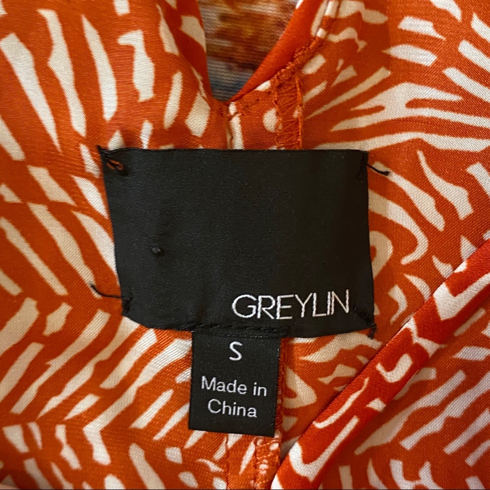 Greylin Pattern Ruffle Spaghetti Tank  Size Small - Picture 3 of 8